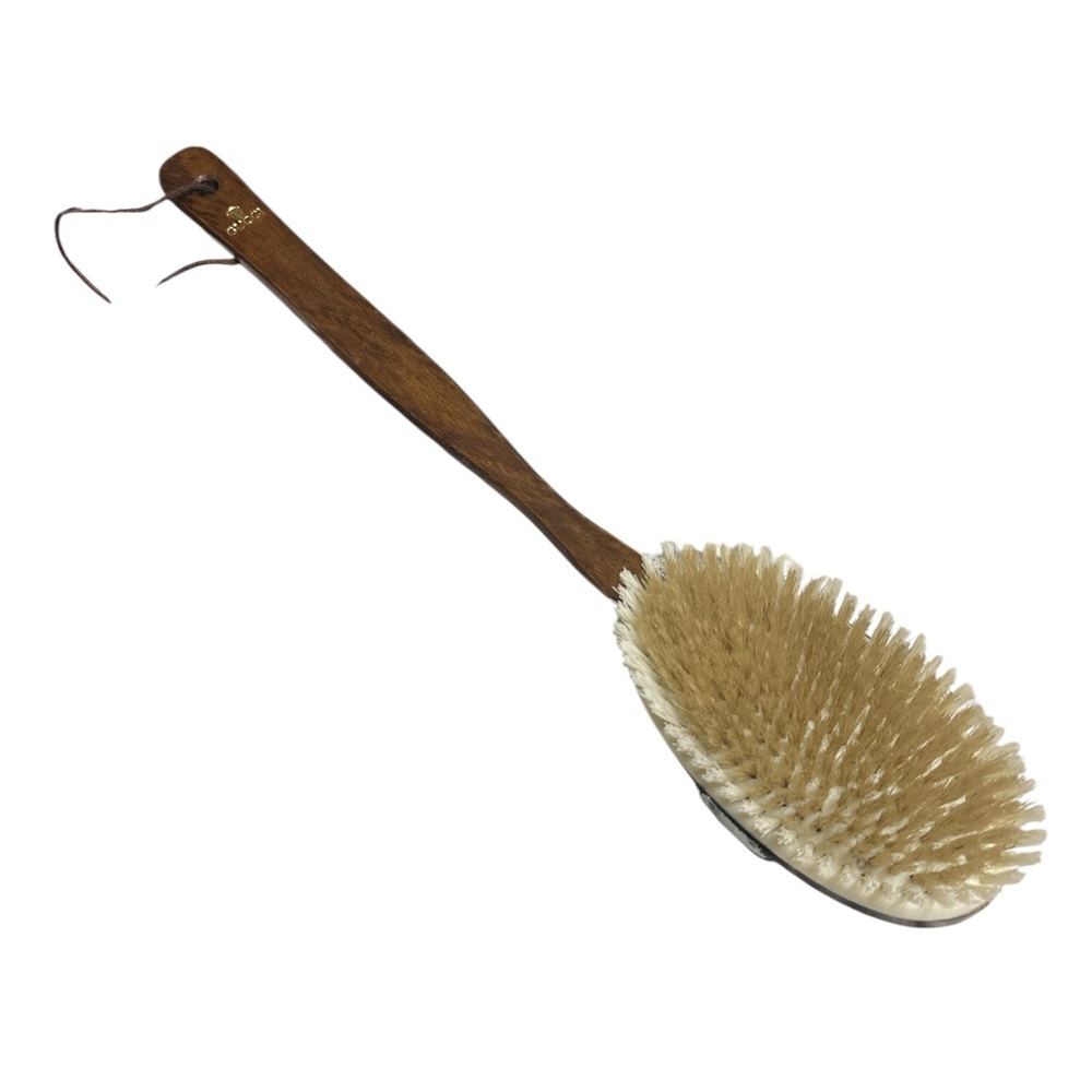 Gucci Wooden Bath Brush with Cream Bristles brand new